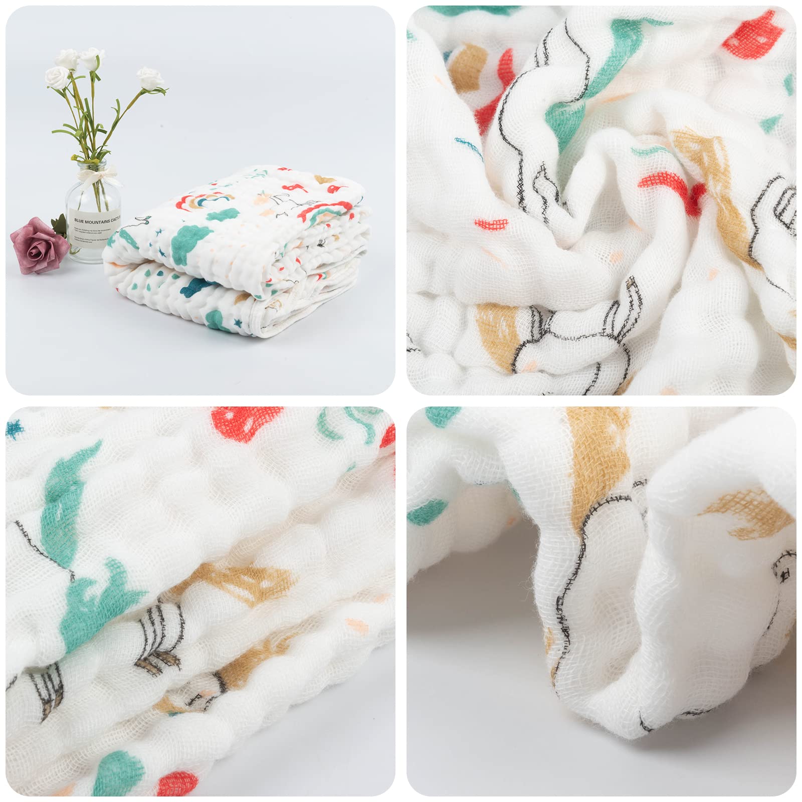 Babygoal Paquete de 2 toallas de baño para bebé, 100% algodón de muselina con capucha para recién nacidos, bebés, absorbentes e hipoalergénicos, regalo para niños y niñas, 35 x 35 pulgadas T0607