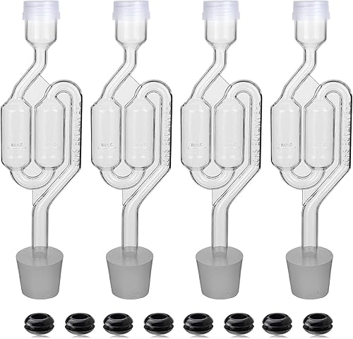 Juego de cerraduras de aire de burbujas 4 cerraduras de aire para fermentaciĂłn 4 tapones de perforaciĂłn 6 y 8 ojales de bloqueo de aire utilizado Juego de cerraduras de aire de burbujas 4 cerraduras de aire para fermentaciĂłn 4 tapones de perforaciĂłn 6 y 8 ojales de bloqueo de aire utilizado