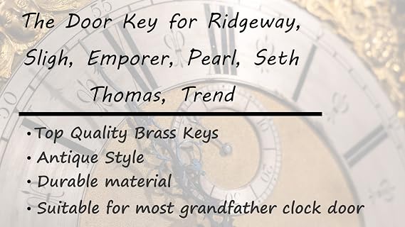 Grandfather Clock Door Key Works with Most Clocks Made Before 2004,for Ridgeway, Sligh, Emporer, Pearl, Seth Thomas, Trend