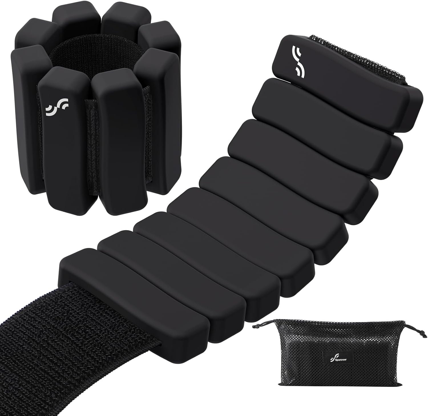 Sportneer Ankle Weights and Wrist Weights for Women and Men, Wearable Weighted Bangles 1/2 lb Pair, Soft Silicone Bands with Secure Velcro for Pilates Running Walking Yoga