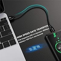 Vista 5 de Etguuds - Cable corto de USB-A a C de 6 pulgadas, 2 unidades, carga rápida, para Samsung Galaxy S22, S21, S20 FE Ultra 5G, S10, S9, Note 20, 10 y 9