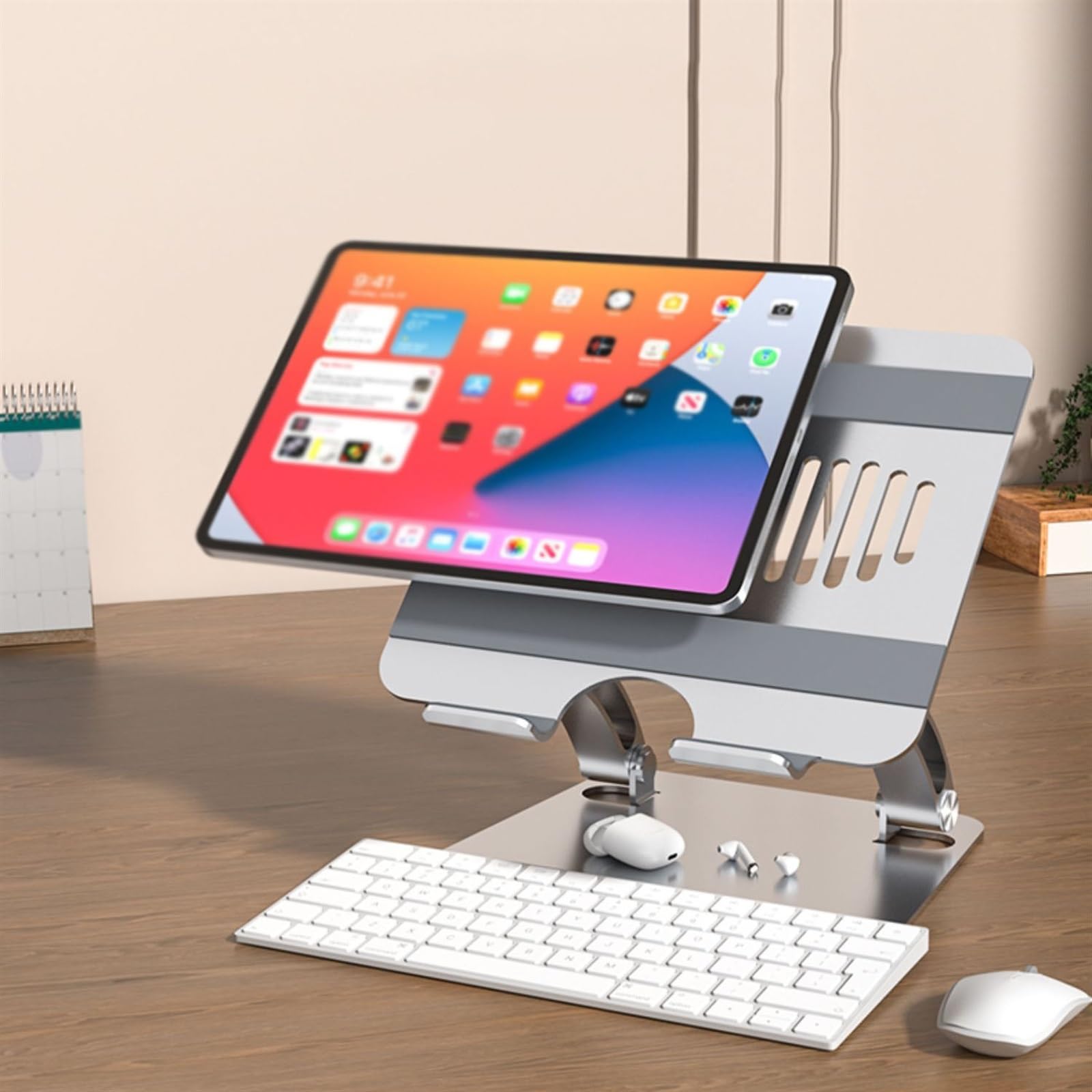 Podstawka pod laptopa, Aluminiowa podstawka do laptopa, składana, przenośna podstawka do laptopa, mata silikonowa antypoślizgowa, ergonomiczny stojak na notebooka, pasuje do wszystkich 10 13"