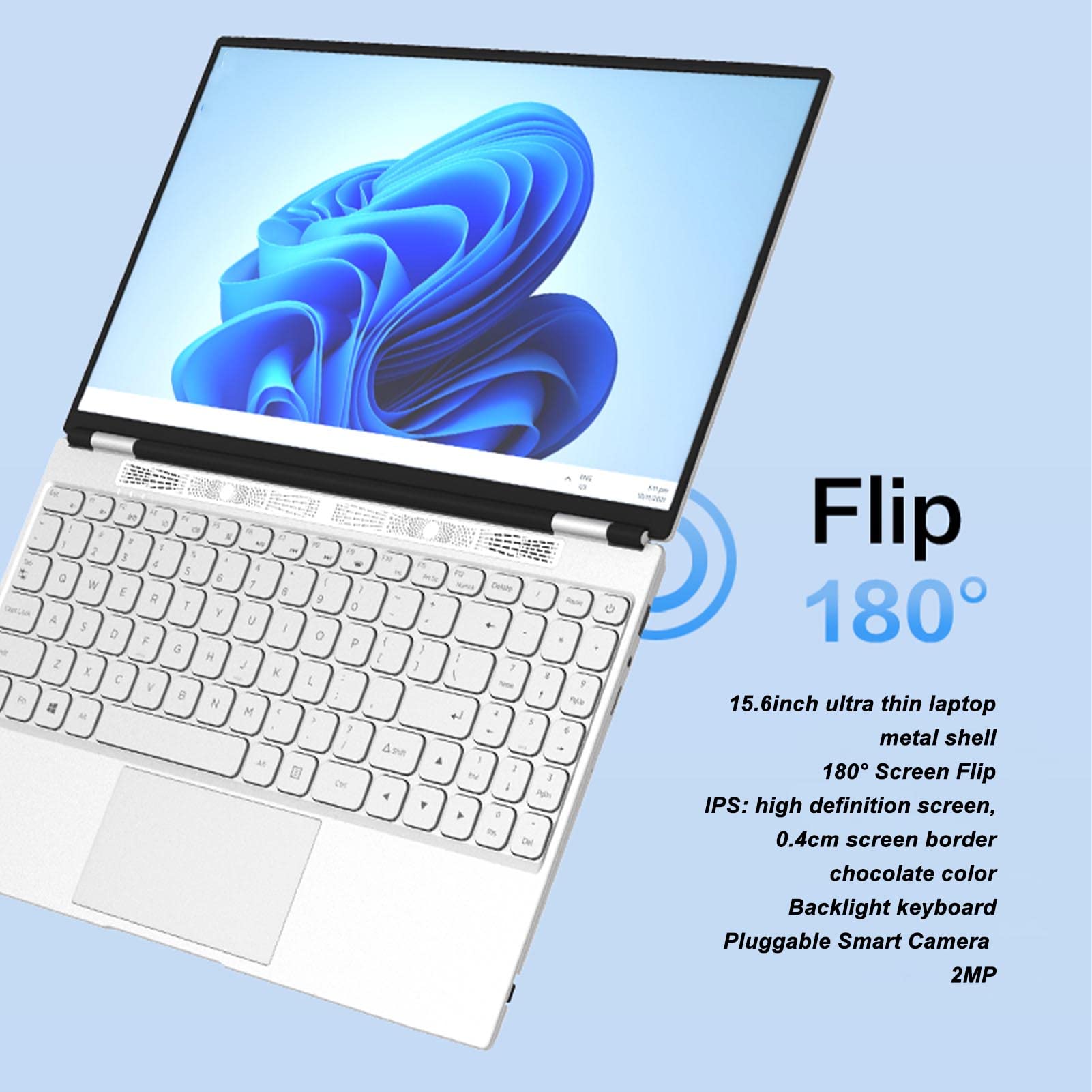 Zunate Quad Core Laptopa 15,6 Cal z 16 GB RAM DDR4 o wysokiej szerokości pasma, 180 stopni Laptopy z Autonomiczną klawiaturą numeryczną (16G+1T UE Wtyczka)