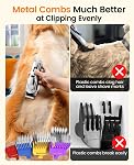 Oneisall Pantoufles professionnelles de grooming pour cheveux épais 4 Peignes métalliques, Lames d'acier inoxydable, sans fil rechargeable, faible bruit,4H Durée,IPX7 Imperméable,LED Affichage