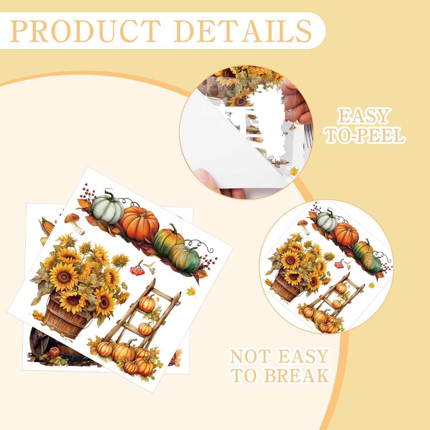 Fall Rub on Transfers for Crafts, Furniture Transfer Stickers
