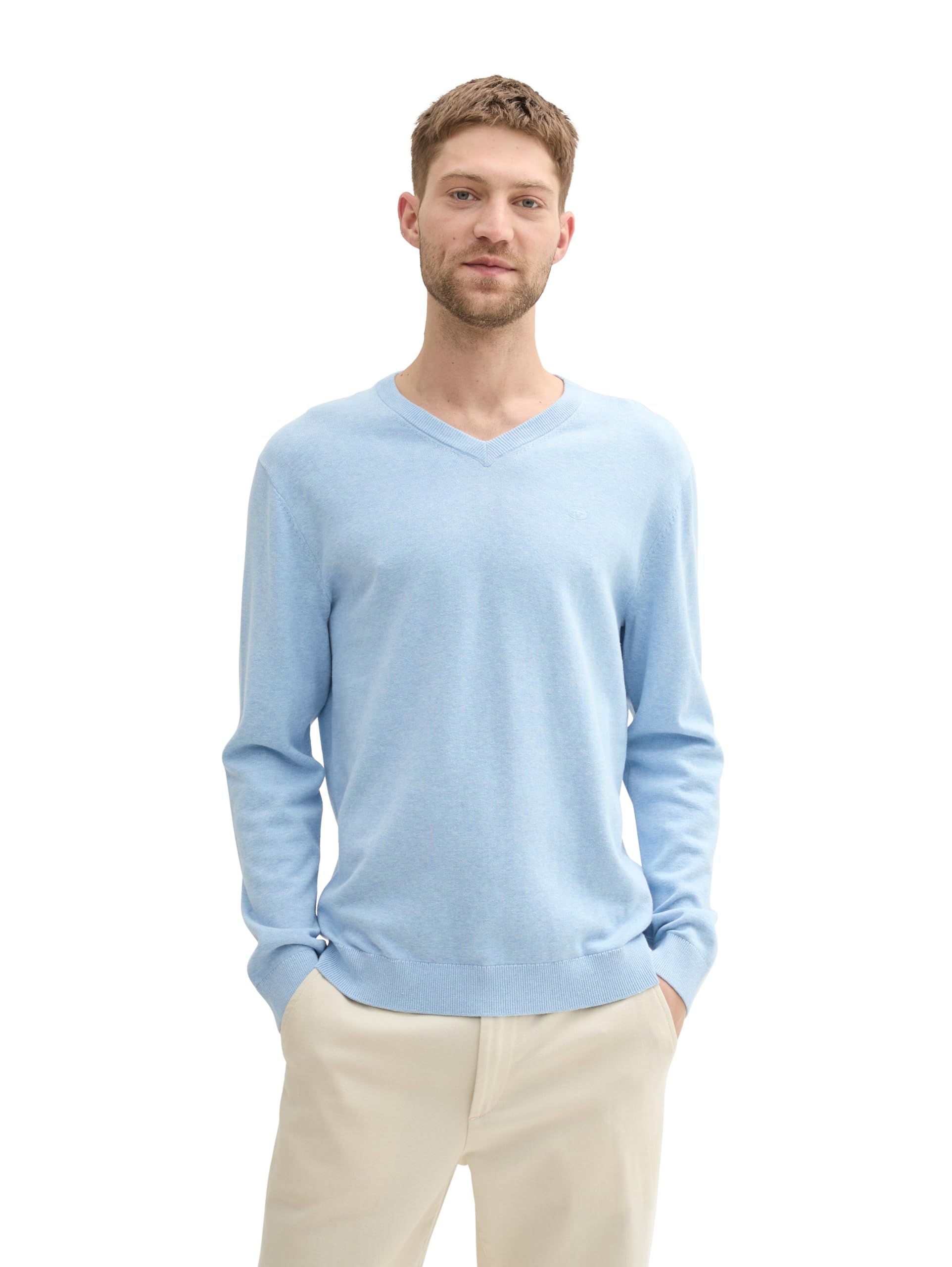 TOM TAILOR Herren 1039811 Strickpullover mit V-Ausschnitt