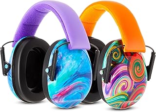 Amylove 2 Pcs Kids Ear Protection Noise Cancelling Headphones Ear Muffs 27dB Adjustable Hearing Protection Earmuffs(Charming Style)