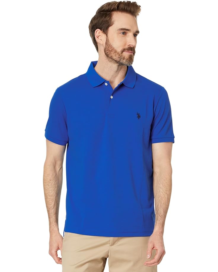 U.S. POLO ASSN. Poly Spandex Knit Solid Ottoman Short Sleeve Polo Shirt - Main View