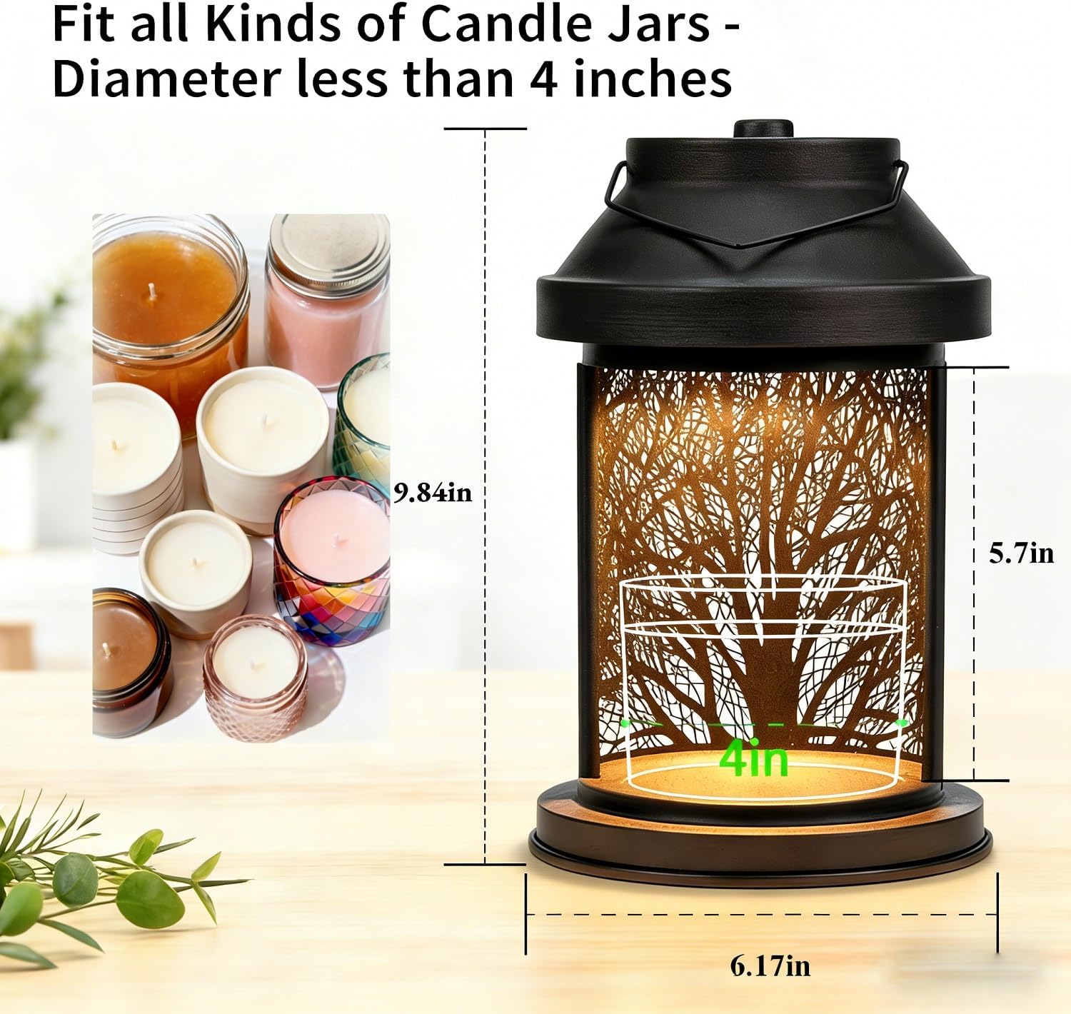 Candle Warmer Lp - Vinta Candle Warmer Lantern with Timer & Dimming