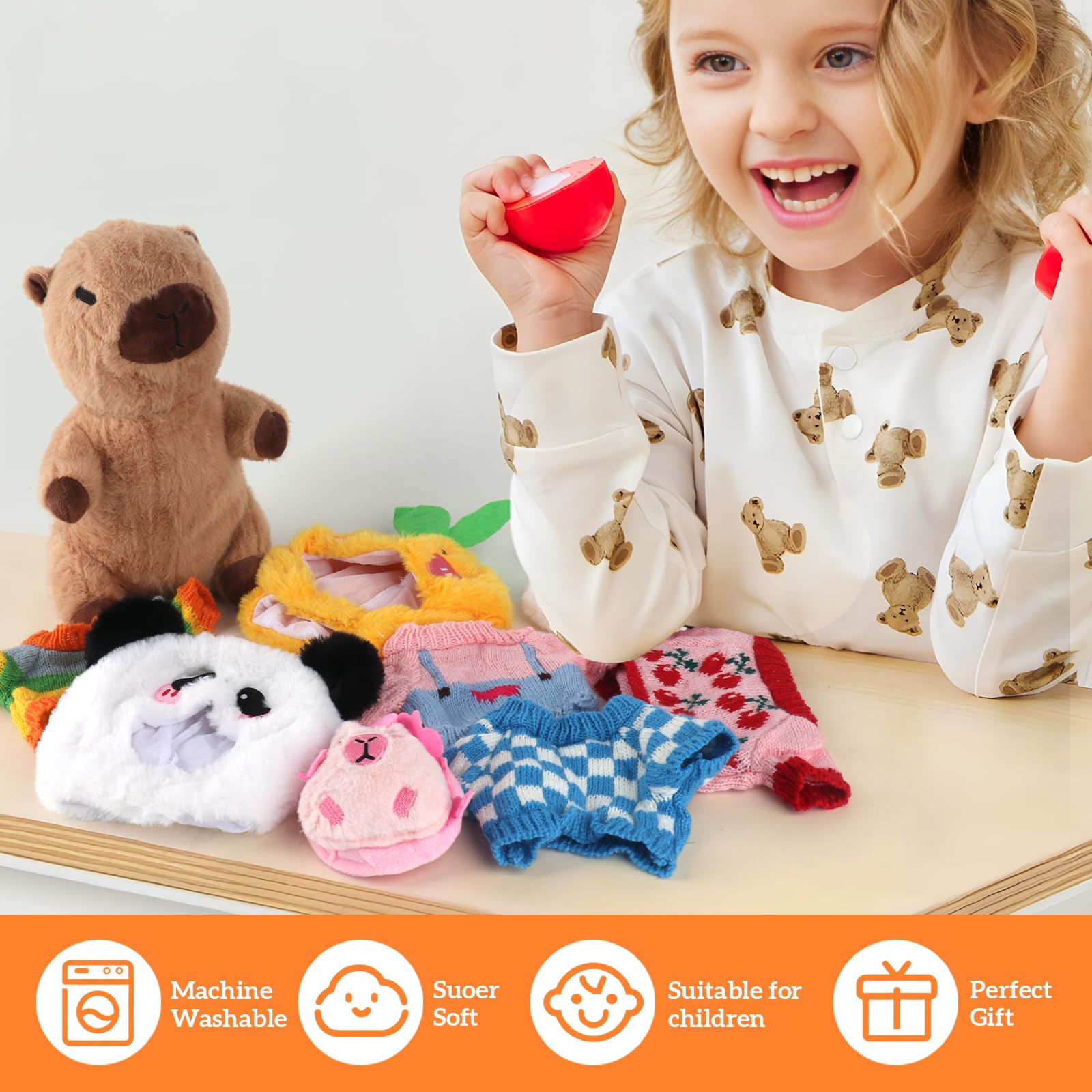 Set De Peluche Capybara De 25cm Con Ropa, Sombreros Y Bolsos – Juguete Súper Suave Y Regalo Ideal Para Niños Y Niñas