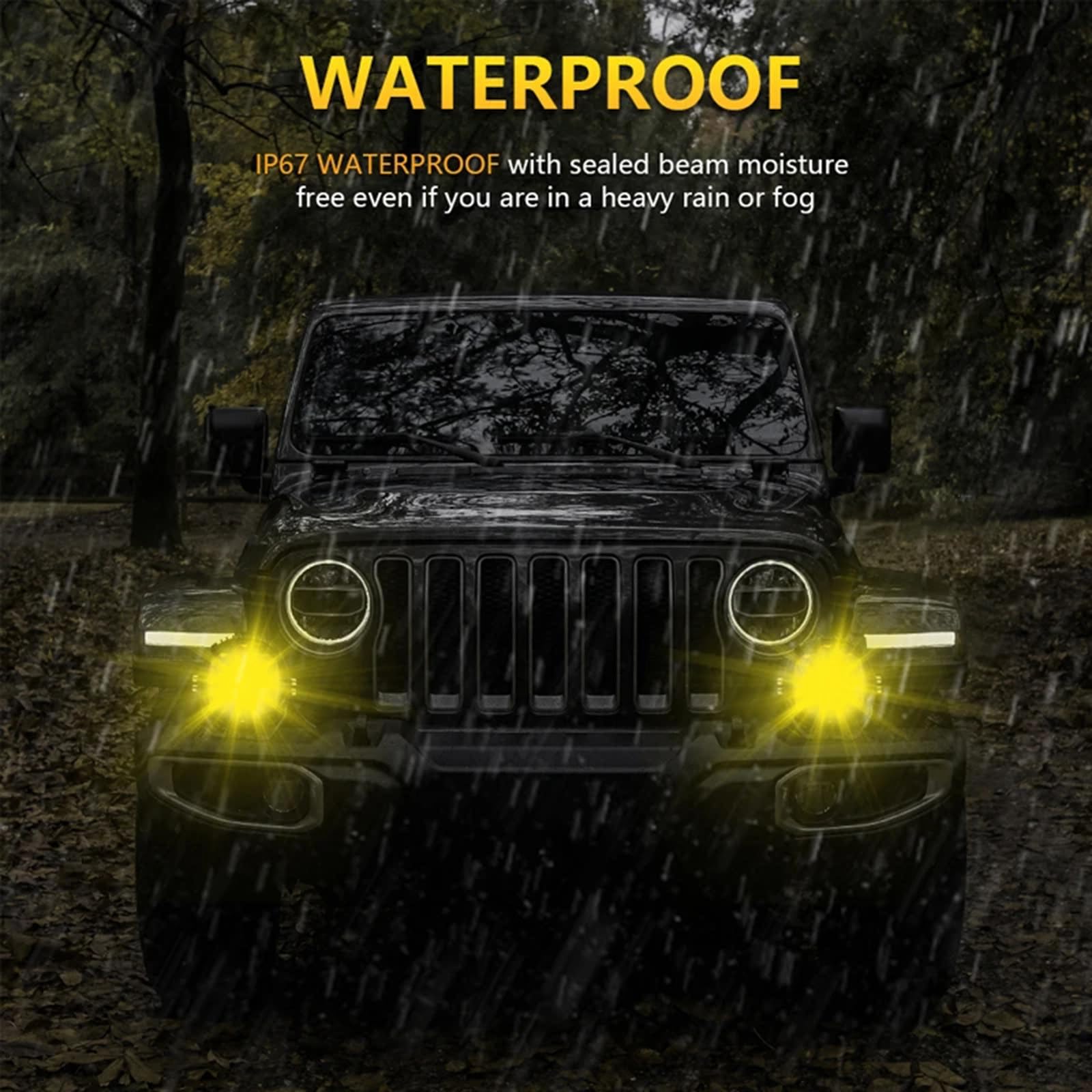 3/5-calowe światło robocze LED Bursztynowe światło przeciwmgielne LED do jazdy zespolone Bar dla ATV UTV SUV Off Road 4x4 Pickup Trucks i nie tylko,7inch