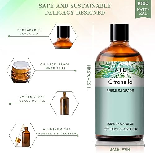 Vista 36 de PHATOIL Aceite esencial de sándalo de 3.3 fl oz, aceites esenciales puros de aromaterapia para difusor, humidificador, relajación, aceites