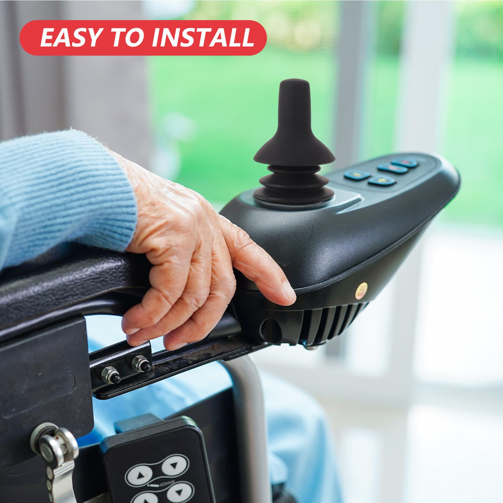 Healeved Joystick para Silla de Ruedas Eléctrica Rotación de 360 Grados, Base Antideslizante Reforzada de Nylon y Goma para Movimientos sin Retraso en Interiores y Salidas Cortas