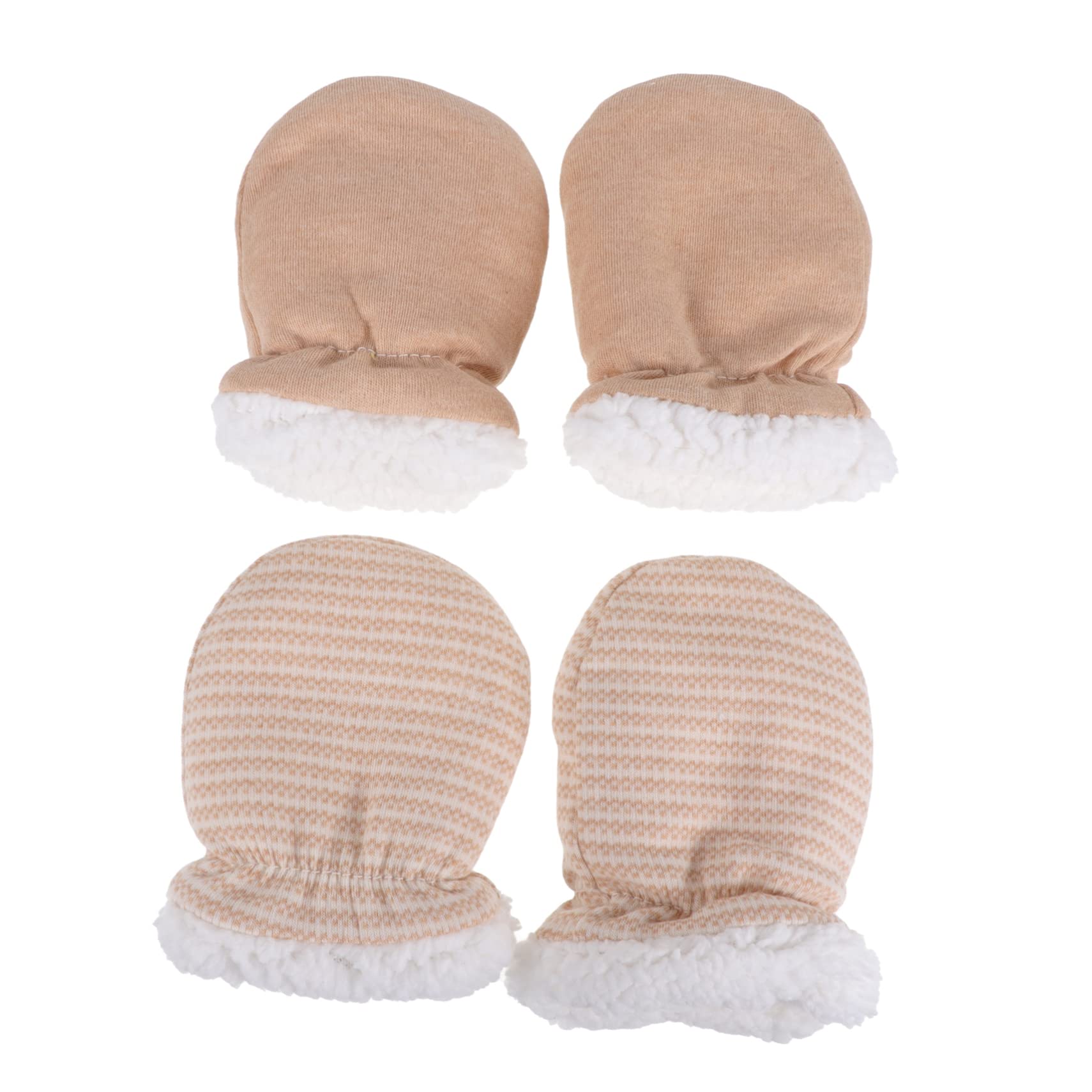 WOFASHPURET 2 Pair Baby Gloves Anti-scratch Soft Cozy Warm Protection Easy to Carry for Travel