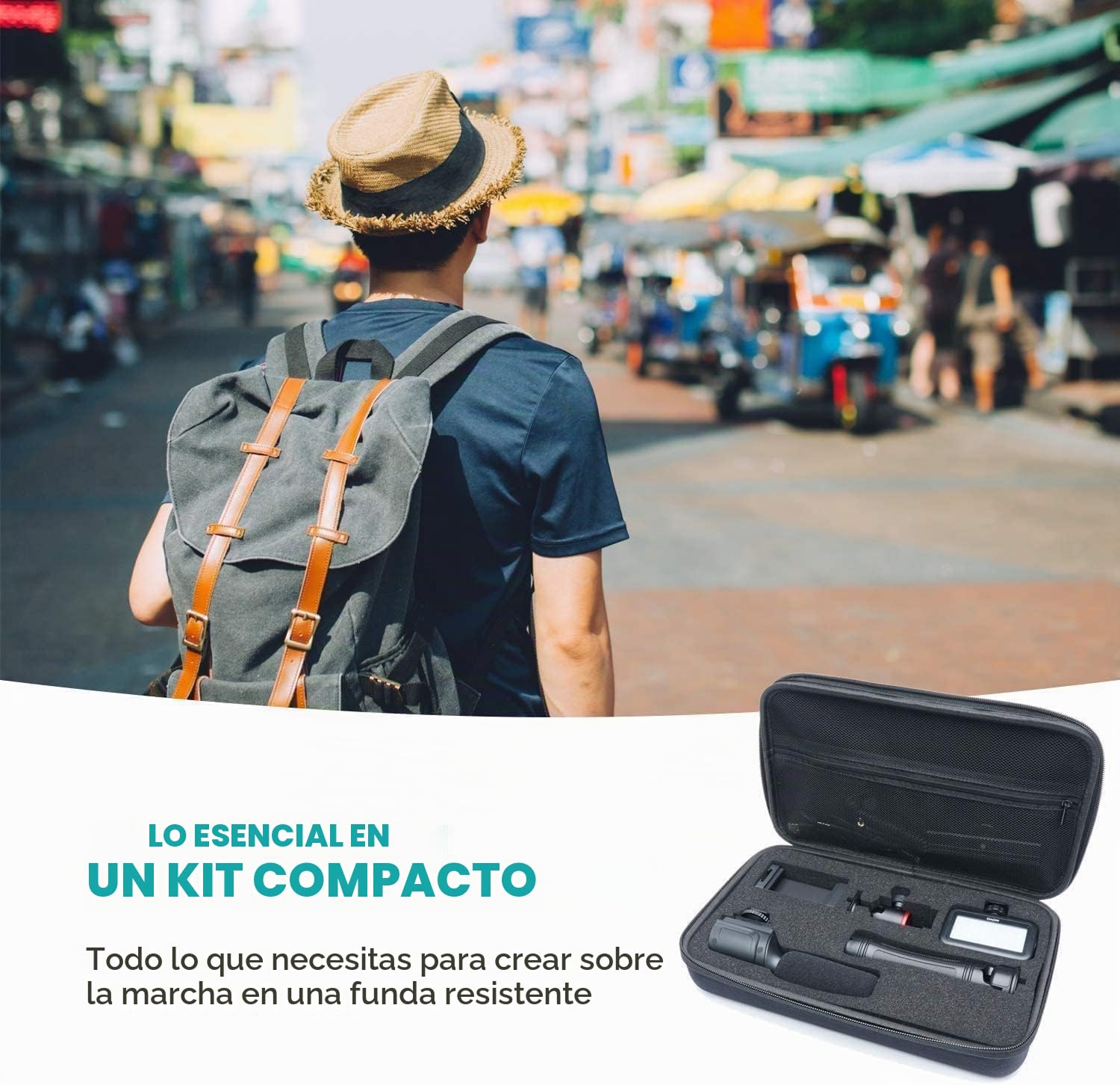 Movo iVlogger - Kit de vlogging Compatible con iPhone/Android con trípode de tamaño Completo - Accesorios del Kit de Video para teléfono: trípodes, Soporte para teléfono, luz LED y micrófono