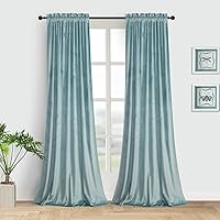 Vista 36 de Roslynwood Cortinas de terciopelo, decoración de hogar, verde azulado, para la sala, opacas y con aislamiento térmico, para comedor, fondo