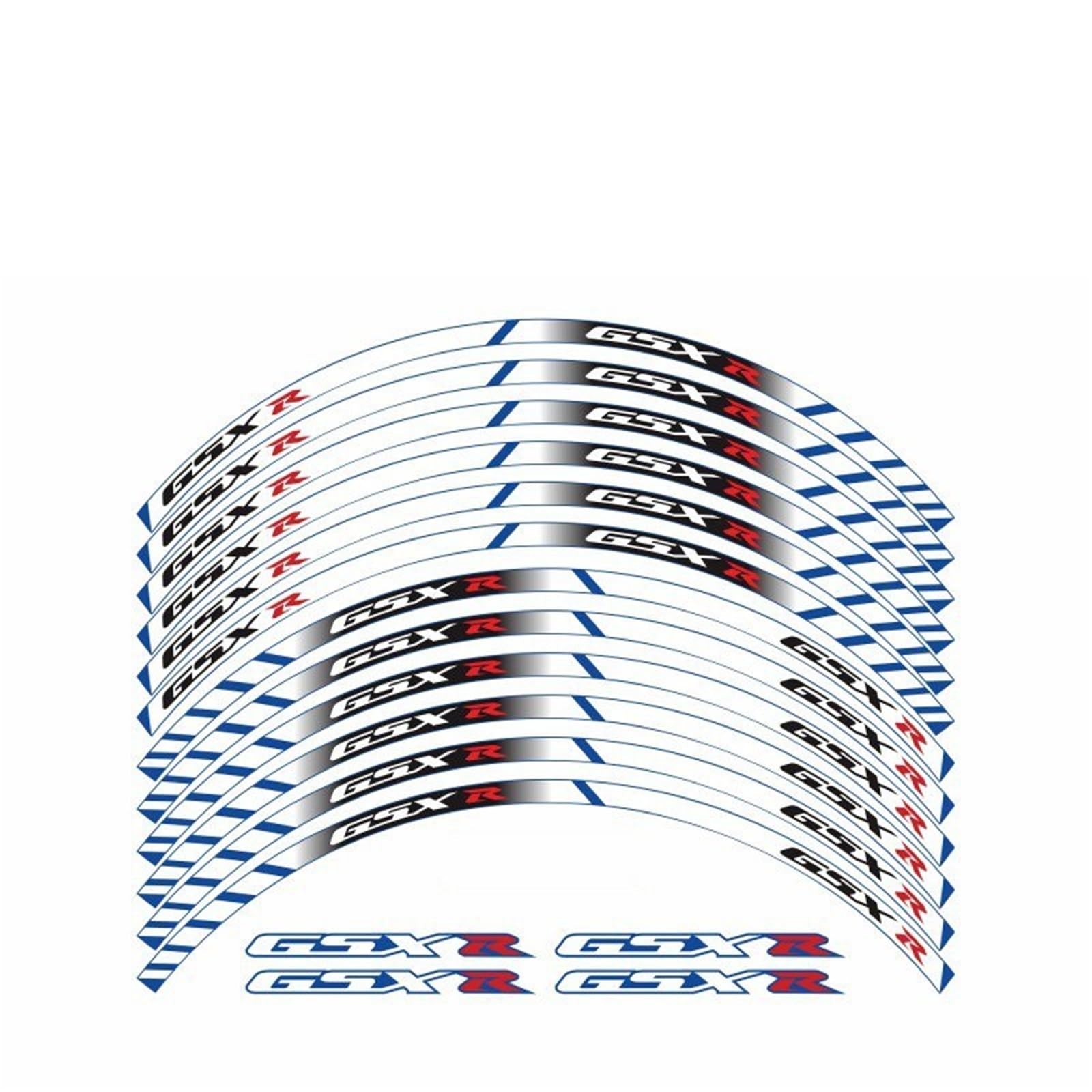 FGLFPXI Thick Edge Outer Rim Reflective Sticker Stripe Wheel Decals for S&uzuki GSXR 250 400 600 1000 750 GSXR1000R GSXR1000 GSXR600