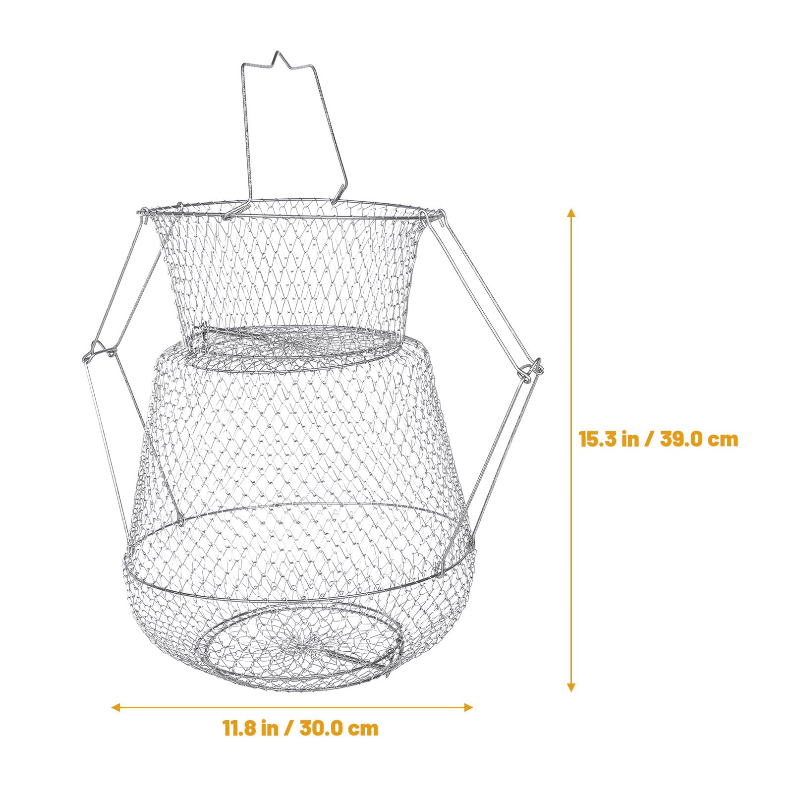 Red de Pesca Metálica Plegable para Cangrejos y Langostas Fondo Plano, Fácil de Almacenar y Portátil para Pesca
