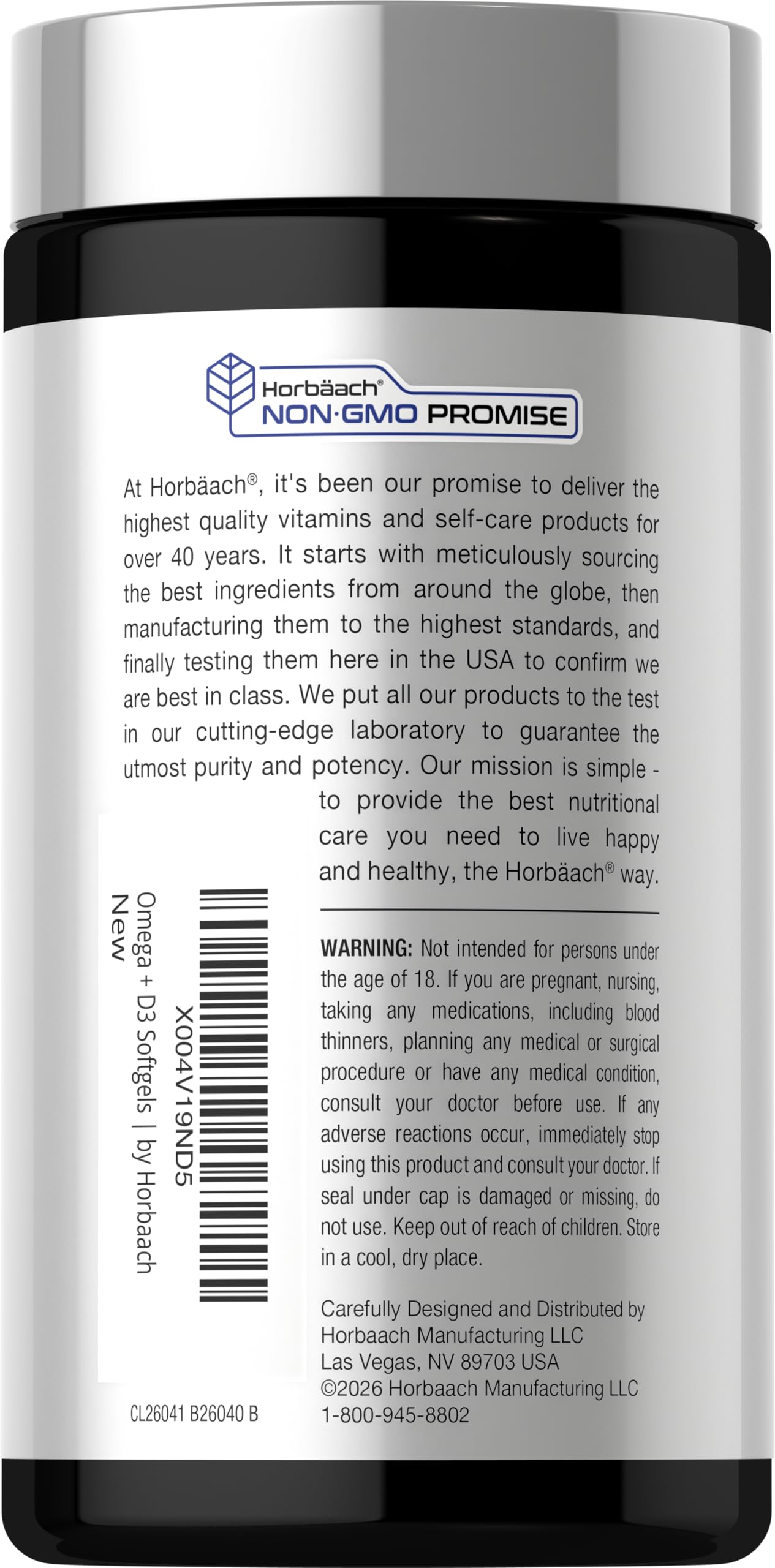 Horbäach Omega + D3 | 90 Softgels | Purified Fish Oil | 2130mg — Amazon image 3