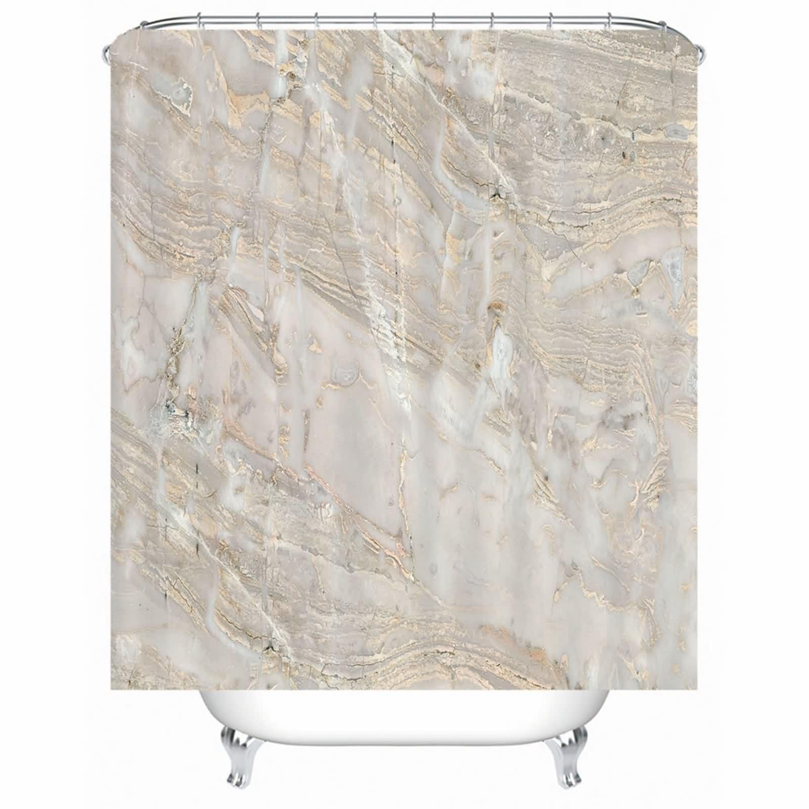 Rideau de douche beige 200x180 cm style rock naturel durable