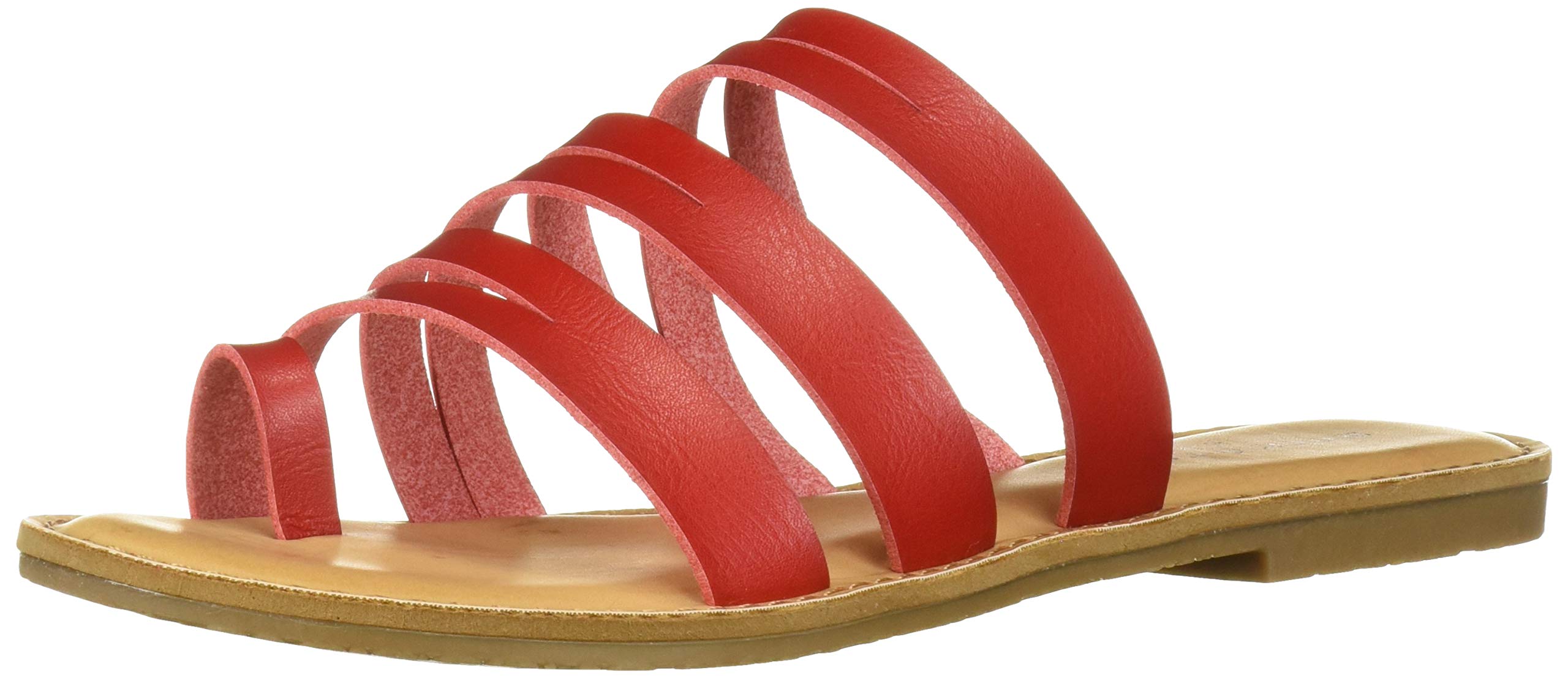 Rock & Candy Women's Benzie Flat Sandal, Red, 8.5