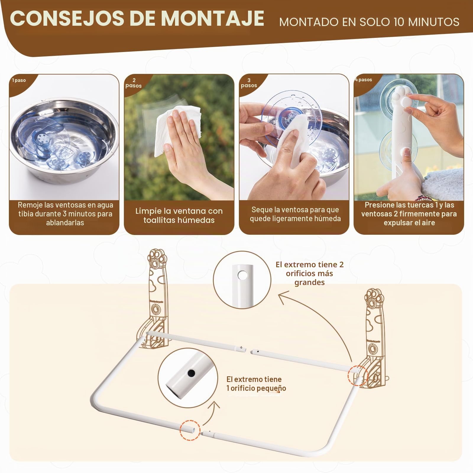 MEWOOFUN Hamaca Plegable para Ventana para Gatos, Cama Plegable para Ventana con Alfombrilla Reversible, Hamaca Estable para Gatos Que soporta hasta 18 kg (Gris, M)