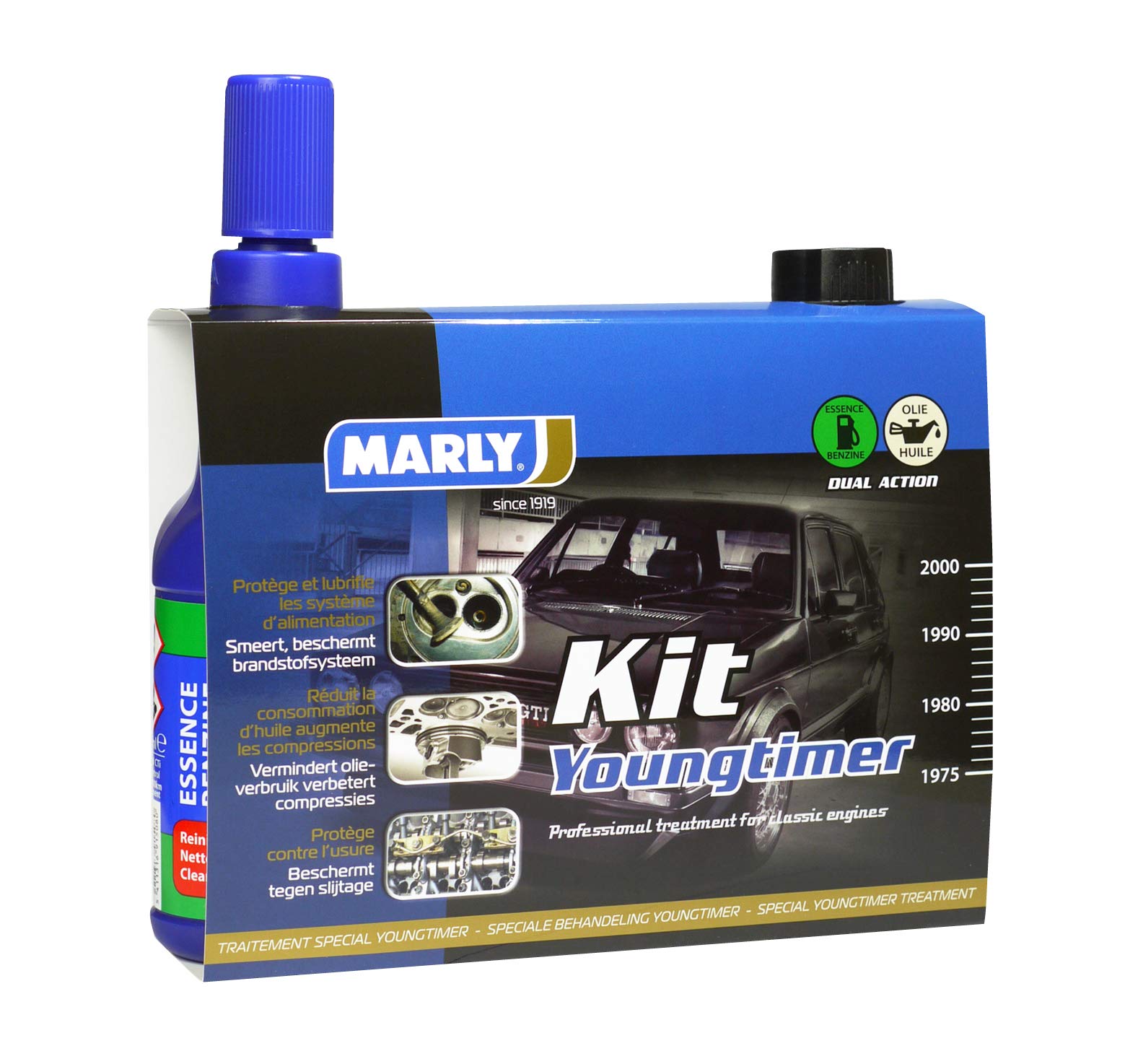 Marly Kit YoungTimer Cti Essence aditivo para motor de gasolina y protector de juntas 6