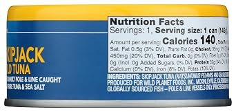 Wild Planet Wild Skipjack Light Tuna, 5-ounce Cans (Pack of 6)
