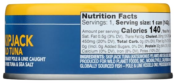 Wild Planet Wild Skipjack Light Tuna, 5-ounce Cans (Pack of 6)