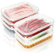 6 Pack Bacon Keeper Deli Meat Container for Fridge with Lid