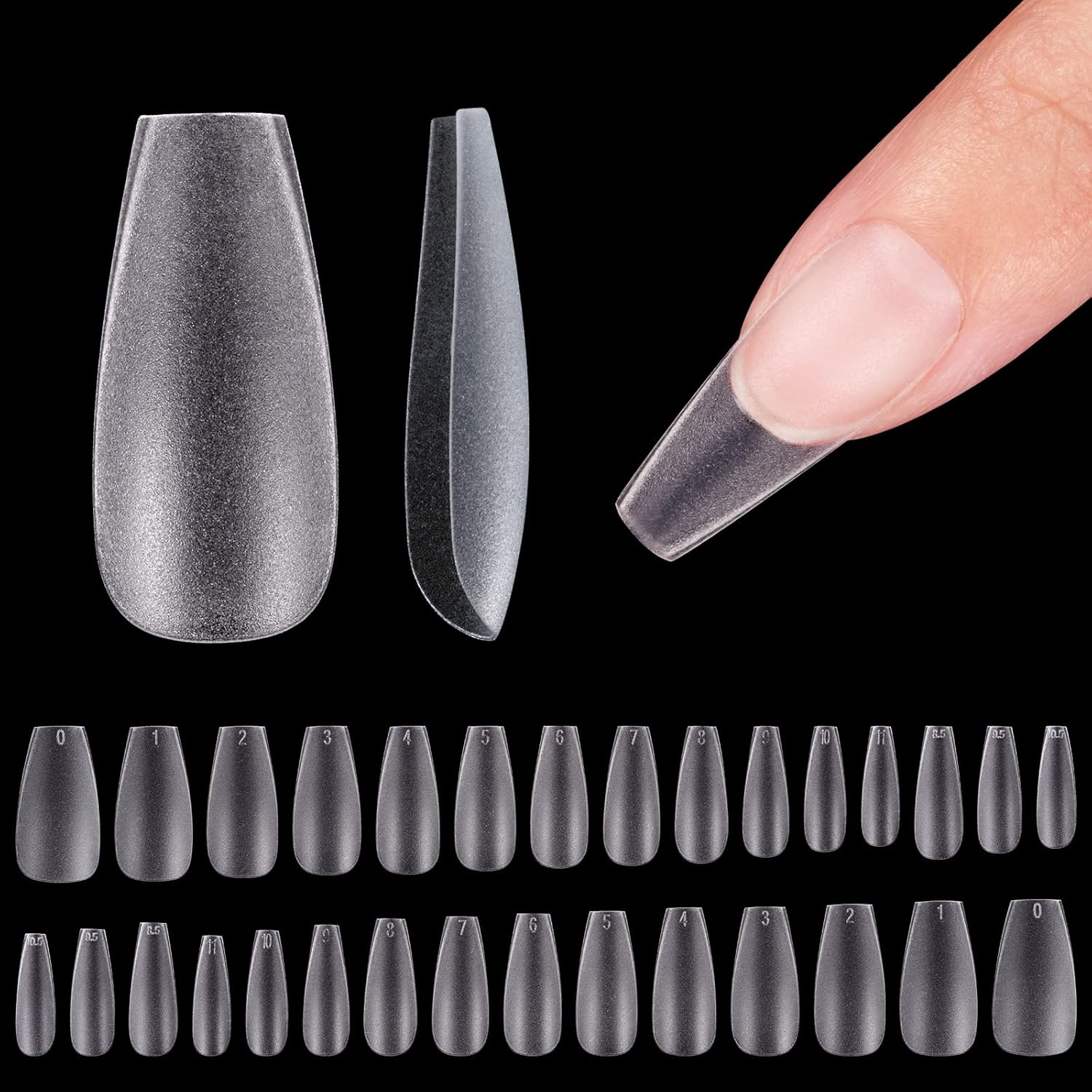 Beetles Gel Nail Tips for Nails Art, 15 Size 510PCS Full Matte Soft Preshaped