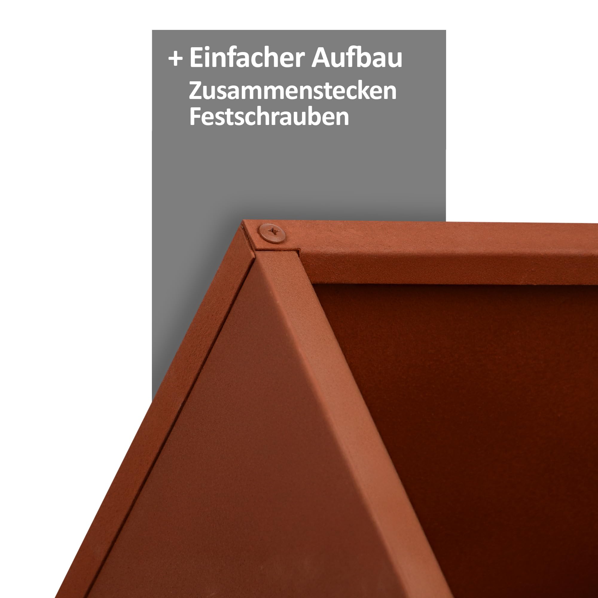 UNUS Pflanzkübel rechteckig 118x40x40cm Rostoptik wetterfest modern eckig rechteckig Blumenkübel Pflanzkasten für Garten Terrasse Balkon