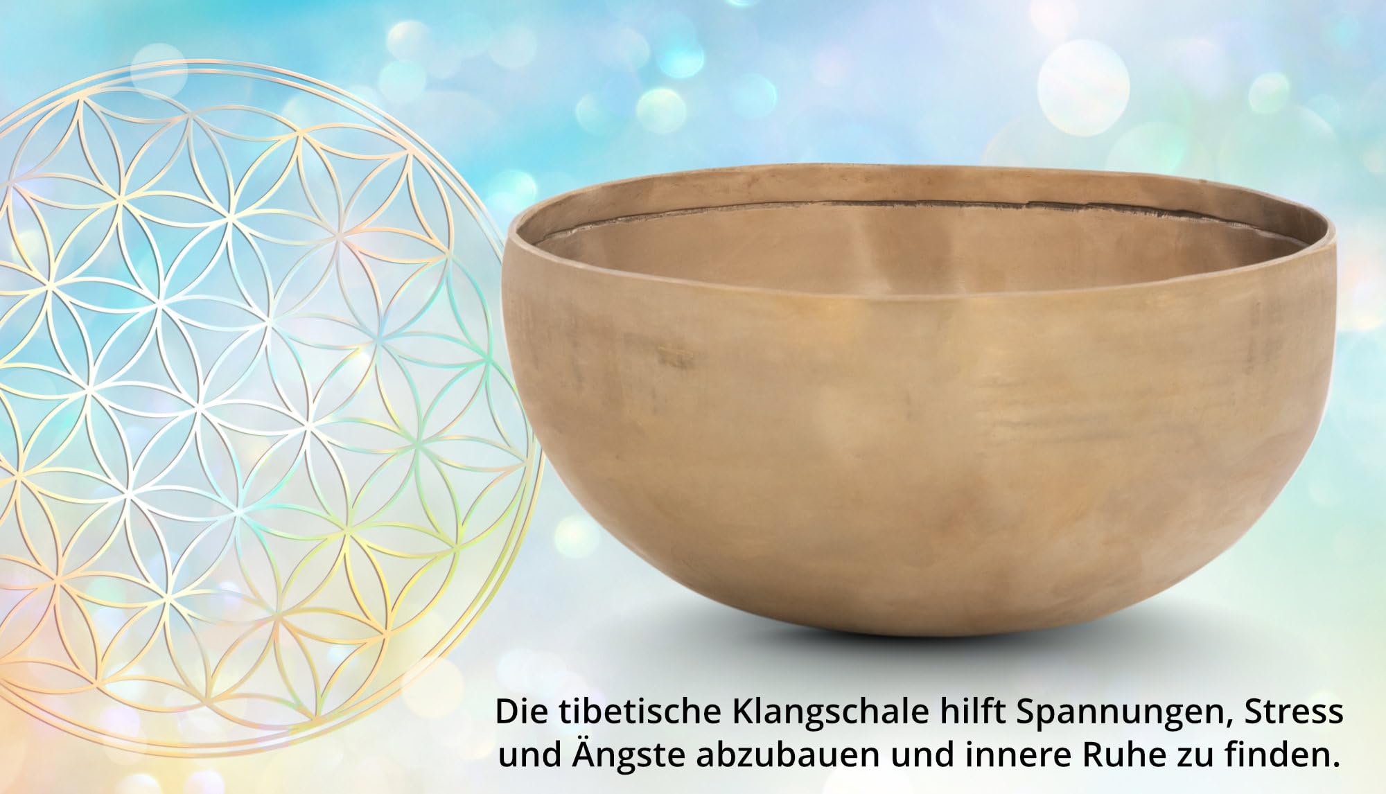 XDrum Campana Tibetana Terapeutica Tonalità F/ 1400 g, Diametro ca. 24 cm | Campana tibetana battuta a mano per Chakra del Cuore (Anahata), Accordata su Tonalità F, Lega composta da 7 metalli diversi