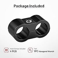 Vista 6 de EVIL ENERGY 4AN Abrazadera Separadora de Manguera, Abrazadera de Montaje de Línea de Combustible AN4 de Aluminio Negro 4PCS