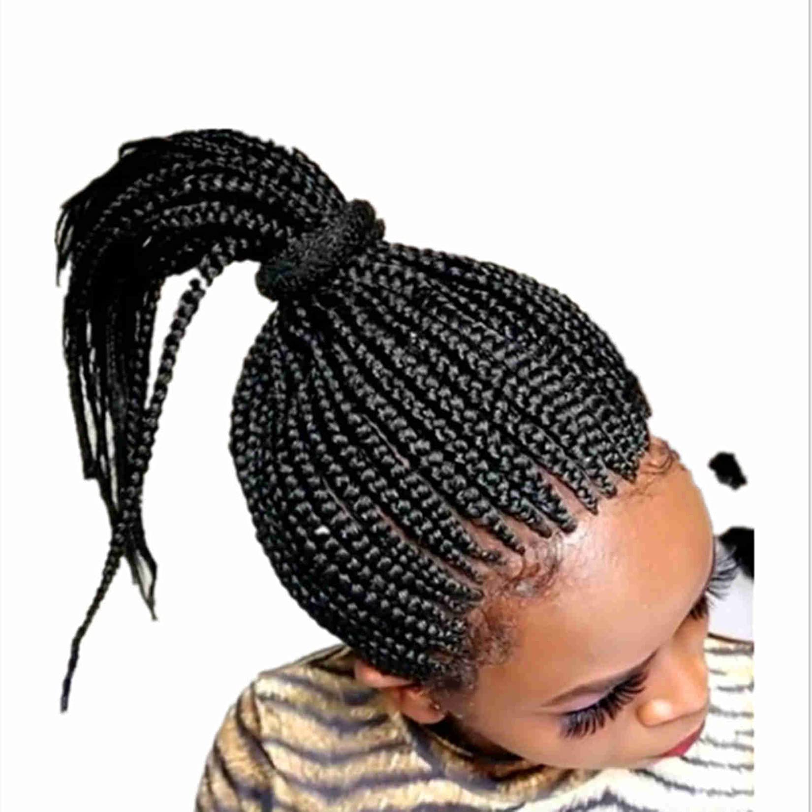 JS-FUN Short Ponytail Style Braid Wig for Women Fashion Wig for Daily Casual Party