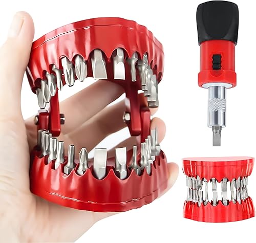 Juego de soporte organizador de puntas de destornillador  Soporte magnético para brocas de dentadura con 28 brocas  Se adapta a broca hexagonal de