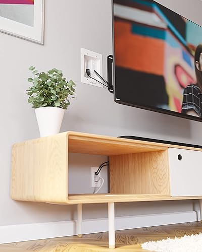 Miniatura 9 de ECHOGEAR Ocultador de cable de TV para TV montado en la pared, kit de gestión de cables de doble salida para cables de alimentación y bajo voltaje,