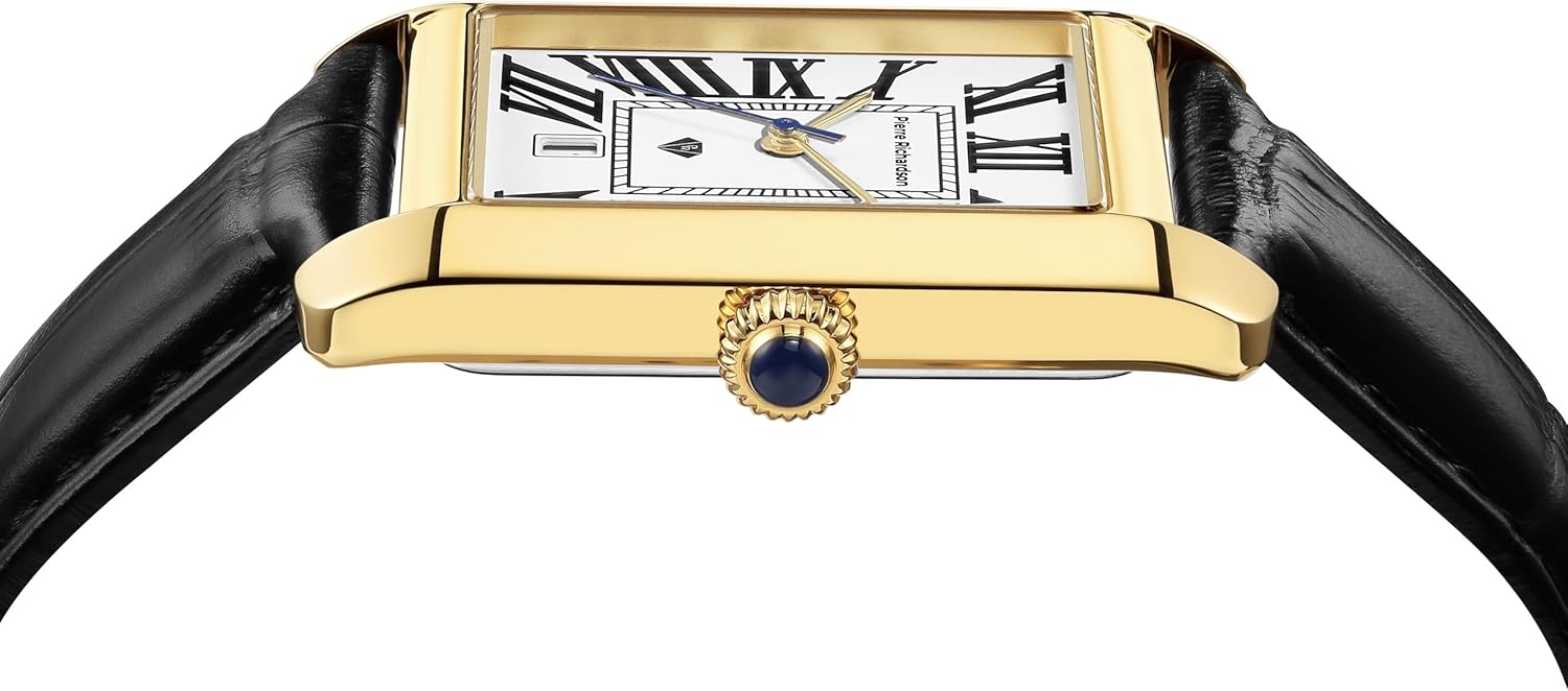 PIERRE RICHARDSON PR2091 Men’s Luxury Watch – Stainless Steel Quartz Watch, 5ATM Water Resistant, Scratch-Resistant Sapphire Crystal Glass, Leather Strap, Reloj para Hombres - Image 5