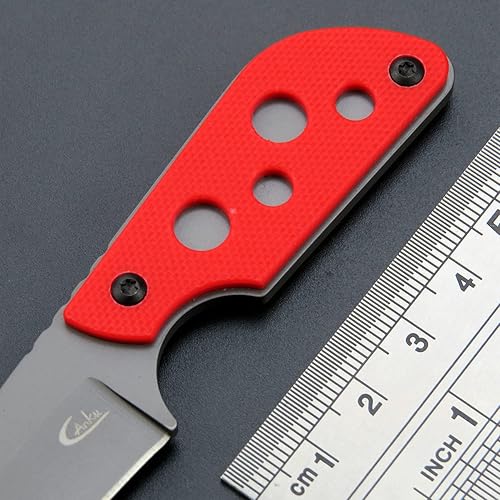 Miniatura 5 de C1297 Cuchillo de hoja fija para cuello, hoja 9Cr18Mov G10 mango EDC cuchillos de herramienta para exteriores, campamento, senderismo, pesca, caza