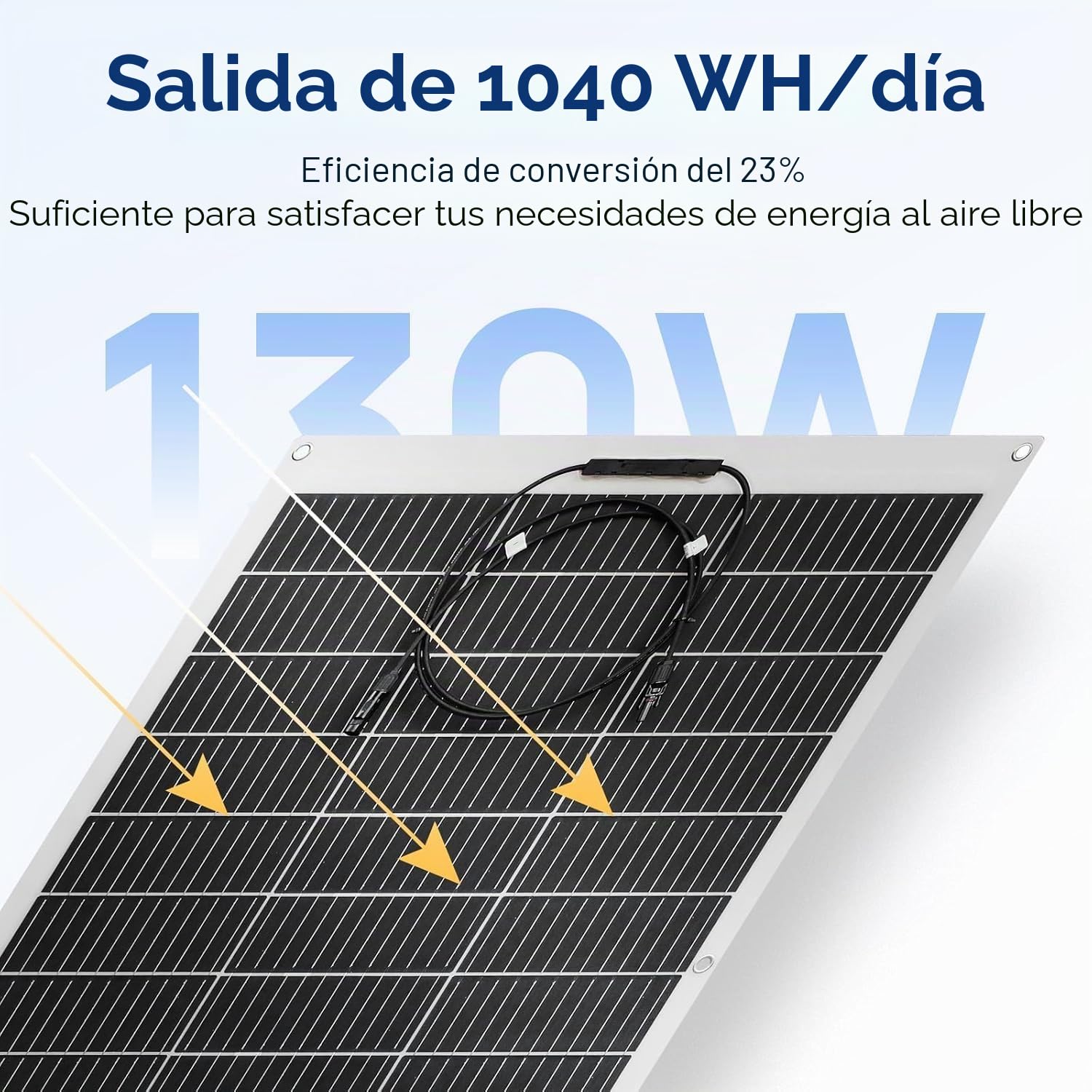 ECO-WORTHY Panel solar flexible de 260 W, 12 V, impermeable, módulo fotovoltaico para autocaravana, barco, caravana, techo, cabina y superficies no planas