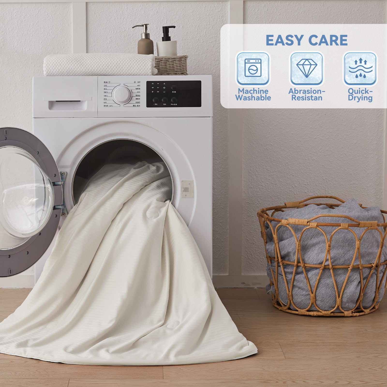 Qucover Trapunta Estiva Letto Matrimoniale 200 x 230 cm, Arc-Chill 3.0 Q-Max>0.5 Trapunta Microfibra Leggera Reversibile, Coperta Rinfrescante Fresco Morbido Traspirante, Grigio Beige