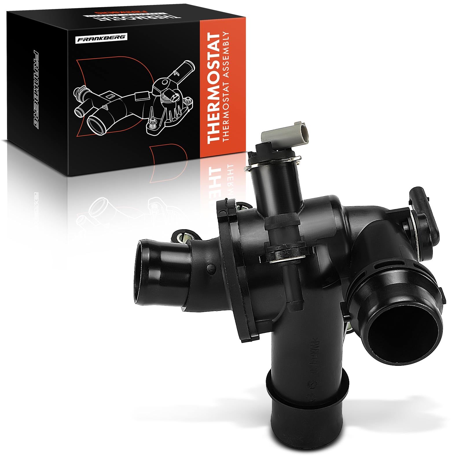 Frankberg Termostato del liquido di raffreddamento 95°C bipolare con | Compatibile con: Vitobus W639, Viano W639, Classe S V222 W222 X222, GLC X253, Sprinter 35-T Box B906, Classe M W166