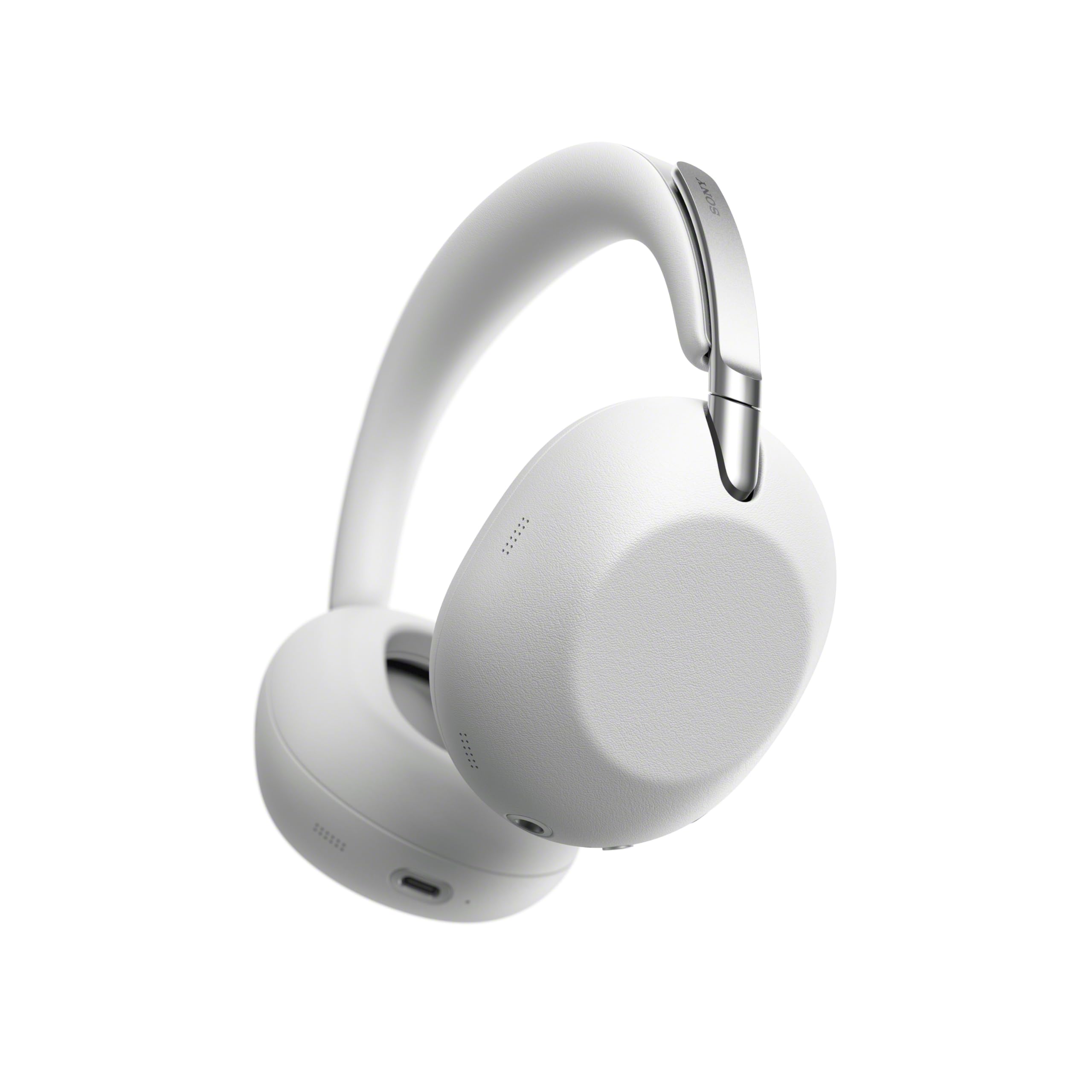 SONY 1000X THE COLLEXION Luksusowe bezprzewodowe słuchawki nauszne Bluetooth, dźwięk Hi-Res, aktywna redukcja hałasu Premium NC, 360 Spatial Audio, etui, iOS & Android, platynowo-białe, nowy model