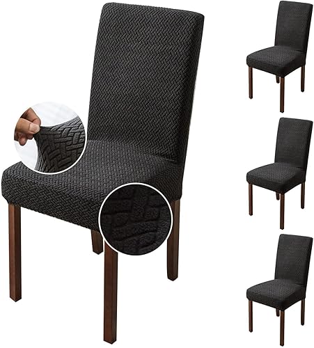 Vista 44 de Genina Juego de 4 fundas impermeables para sillas de comedor, fundas para sillas de cocina, fundas para sillas de comedor Parson, color caqui