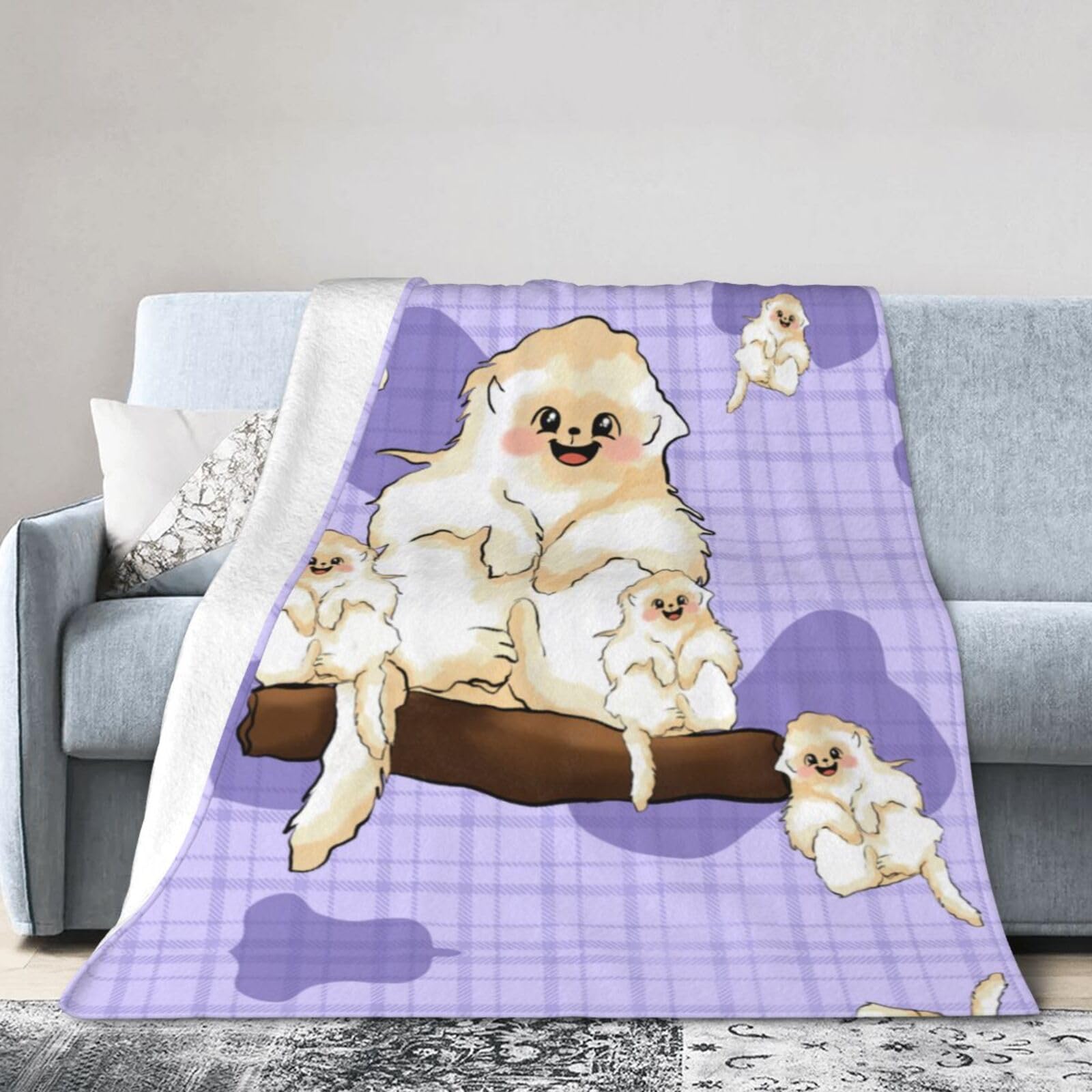 Cute Golden Monkey 40"x30" Fleece Blanket, Full Size, Super Soft, Suitable for Bed, Sofa, Camping, All Seasons