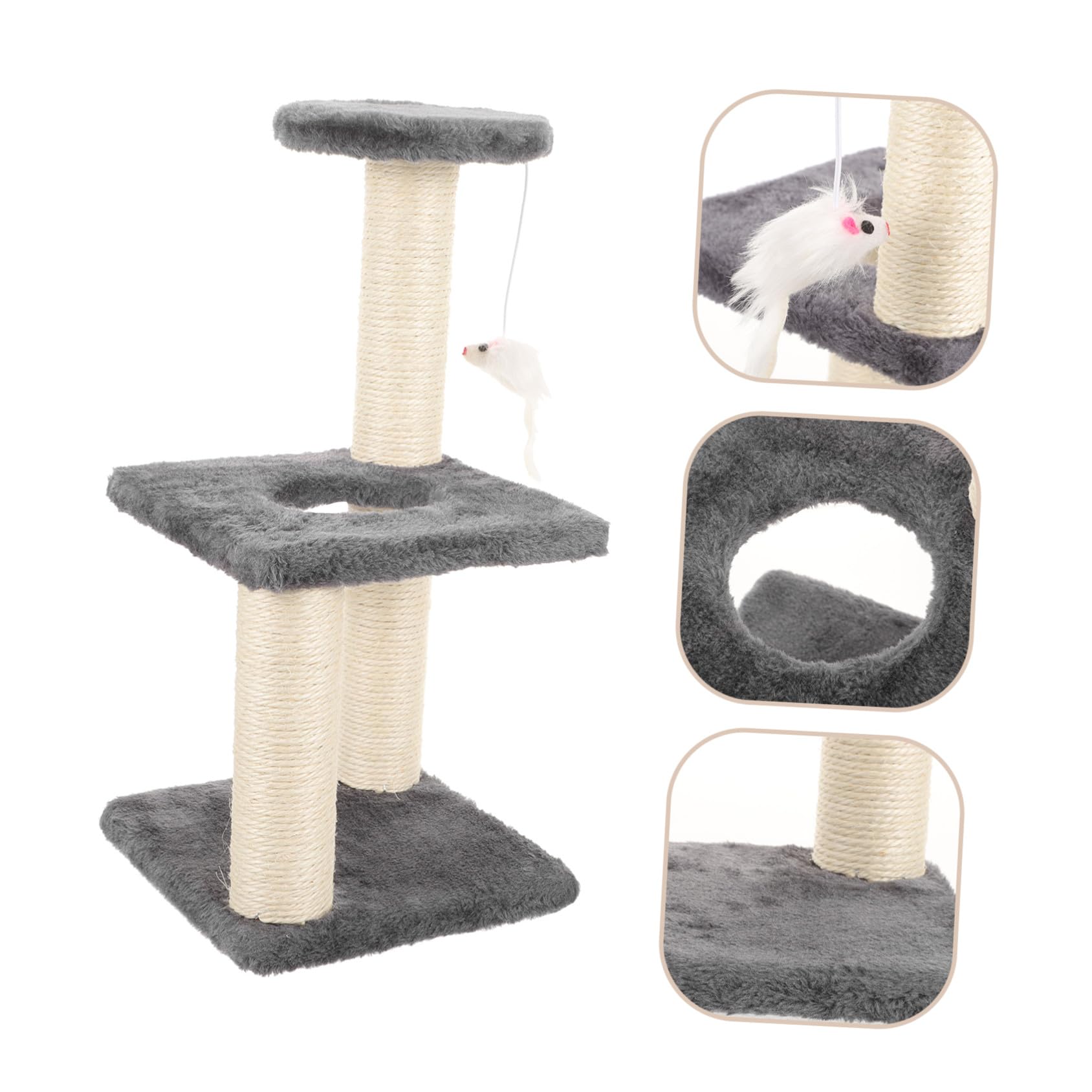 Torre Tiragraffi per Gatti Resistente all Usura Integrati Piattaforma Multifunzione per Giochi e Riposo Accessorio per Gatti Indoor con Pallina Sospesa per Proteggere Mobili e