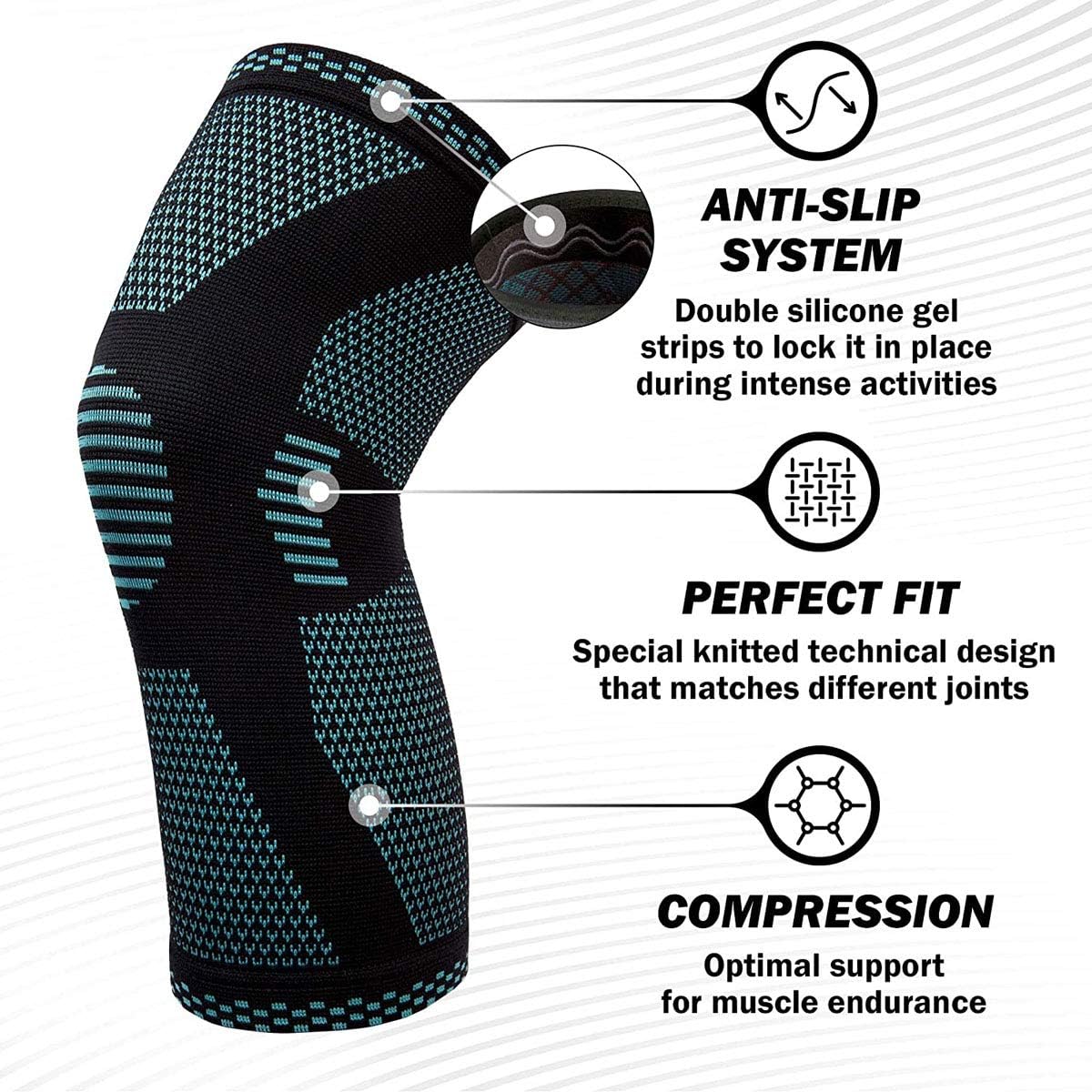Savavi Knee Braces for Knee Pain for Man & Women, Running Kneepad, Knee Braces for Meniscus Tear, Arthritis, Joint Pain Relief, Suitable for Running, Basketball, Weightlifting, Gym, American Football(2 pcs) : Sports & Outdoors