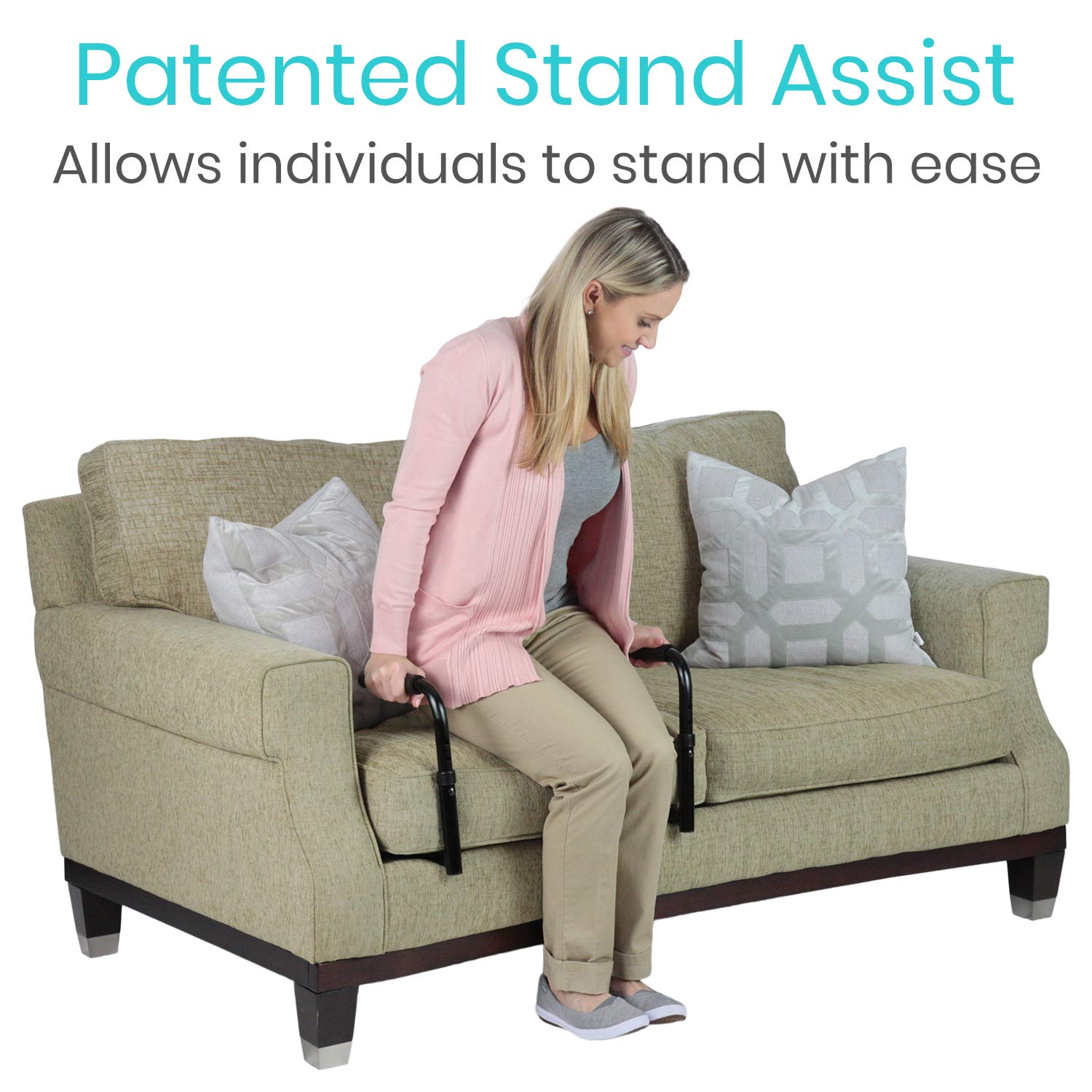 Vive Stand Assist Mobility Standing Aid Rail for Couch, Chair