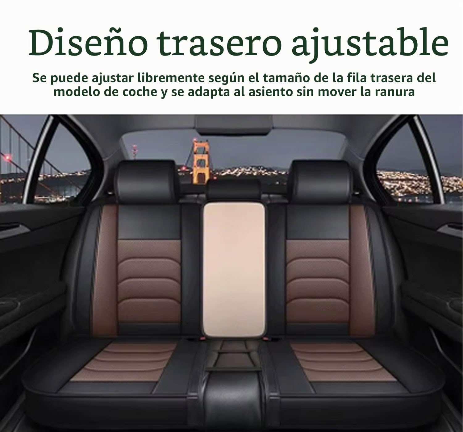 Funda Asiento Coche para Peugeot 5008 Juego Completo de Fundas Cuero Protectores Asiento Coche Delanteros y Traseros