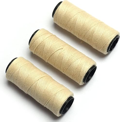 Miniatura 12 de Hilos de tejido profesional 3 rollos para hacer pelucas, coser a mano, trama de cabello, extensión de tejido de cabello DIY (3 piezas, marrón)